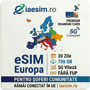 eSIM Europa 700 GB 5G Fără FUP pentru Șoferi Comunitate | iaesim.ro